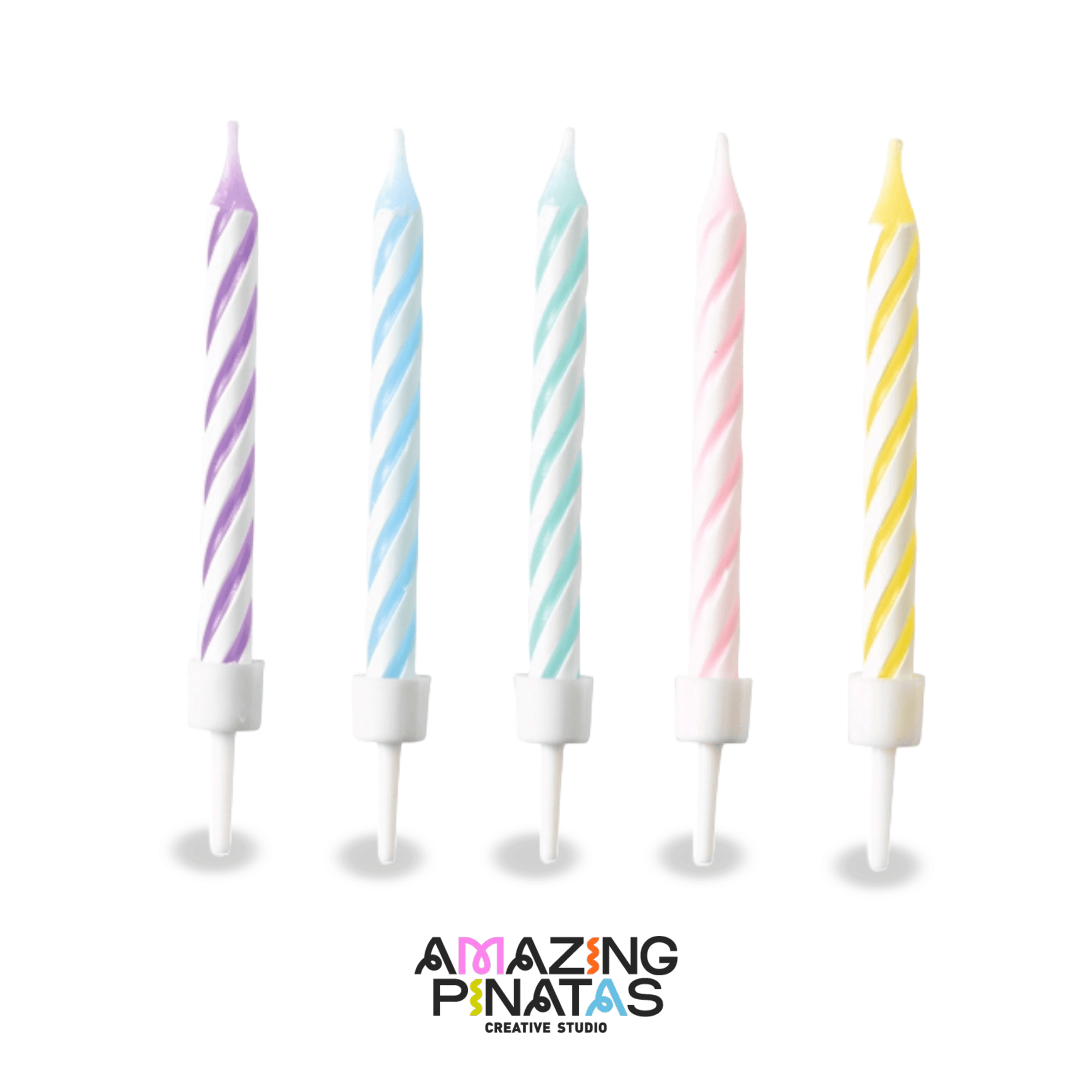 Pastel Spiral Birthday Candles | Amazing Pinatas 