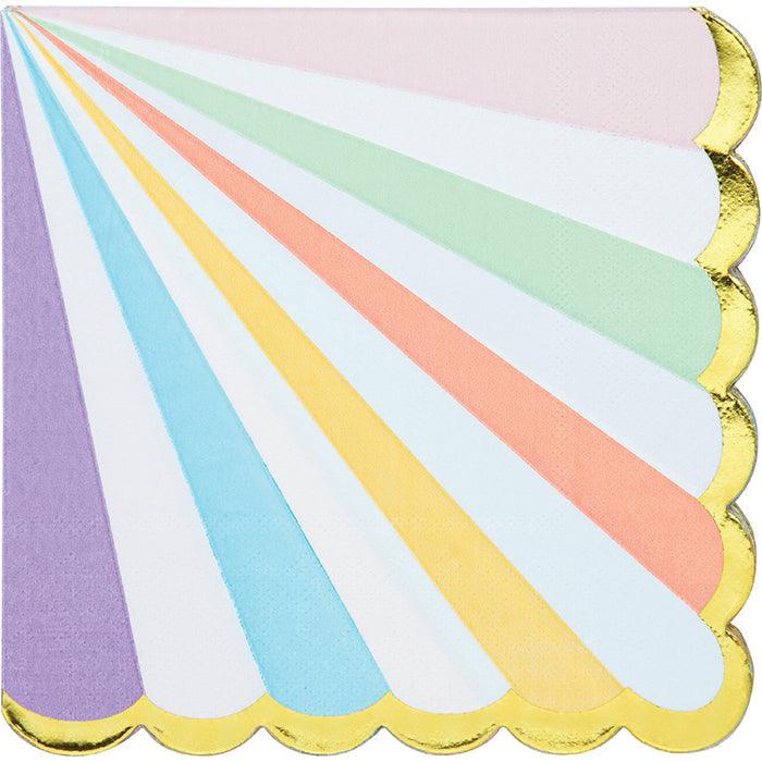 Pastel Celebrations Luncheon Napkin, Scallop Shaped, Foil 16ct | Amazing Pinatas 