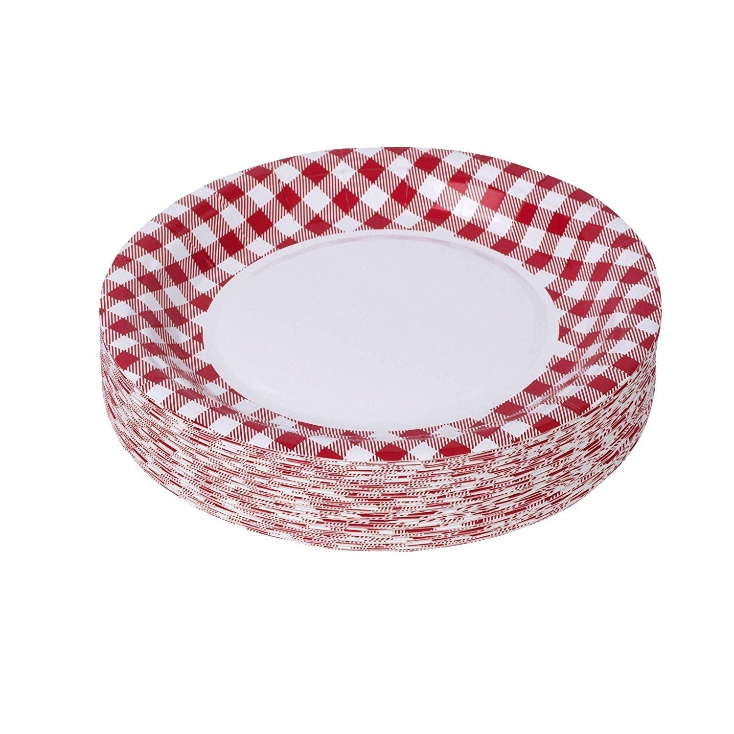 Picnic Themed 7" Disposable Round Paper Plates 100 Pack | Amazing Pinatas 