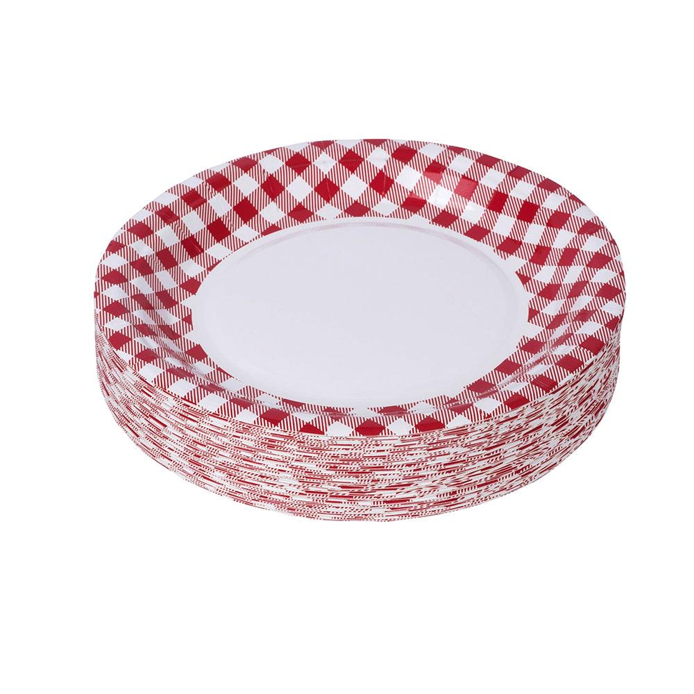 Picnic Themed 9" Disposable Round Paper Plates 100 Pack | Amazing Pinatas 
