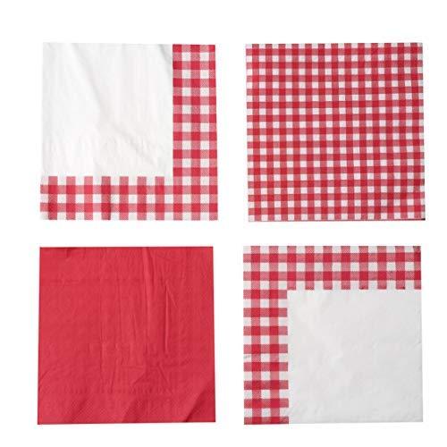 Picnic Themed Gingham Napkins Tableware Pack of 160 | Amazing Pinatas 