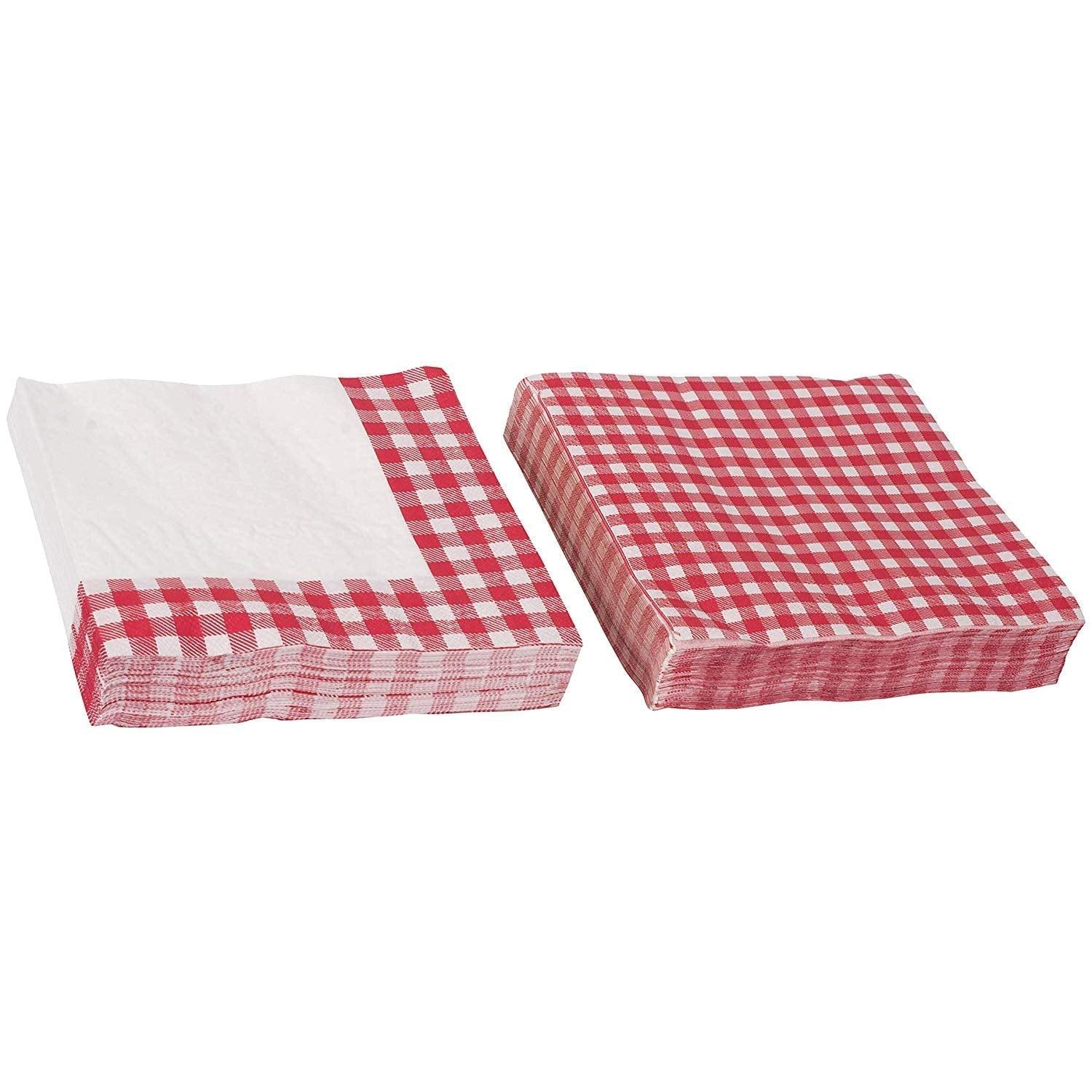 Picnic Themed Gingham Napkins Tableware Pack of 160 | Amazing Pinatas 