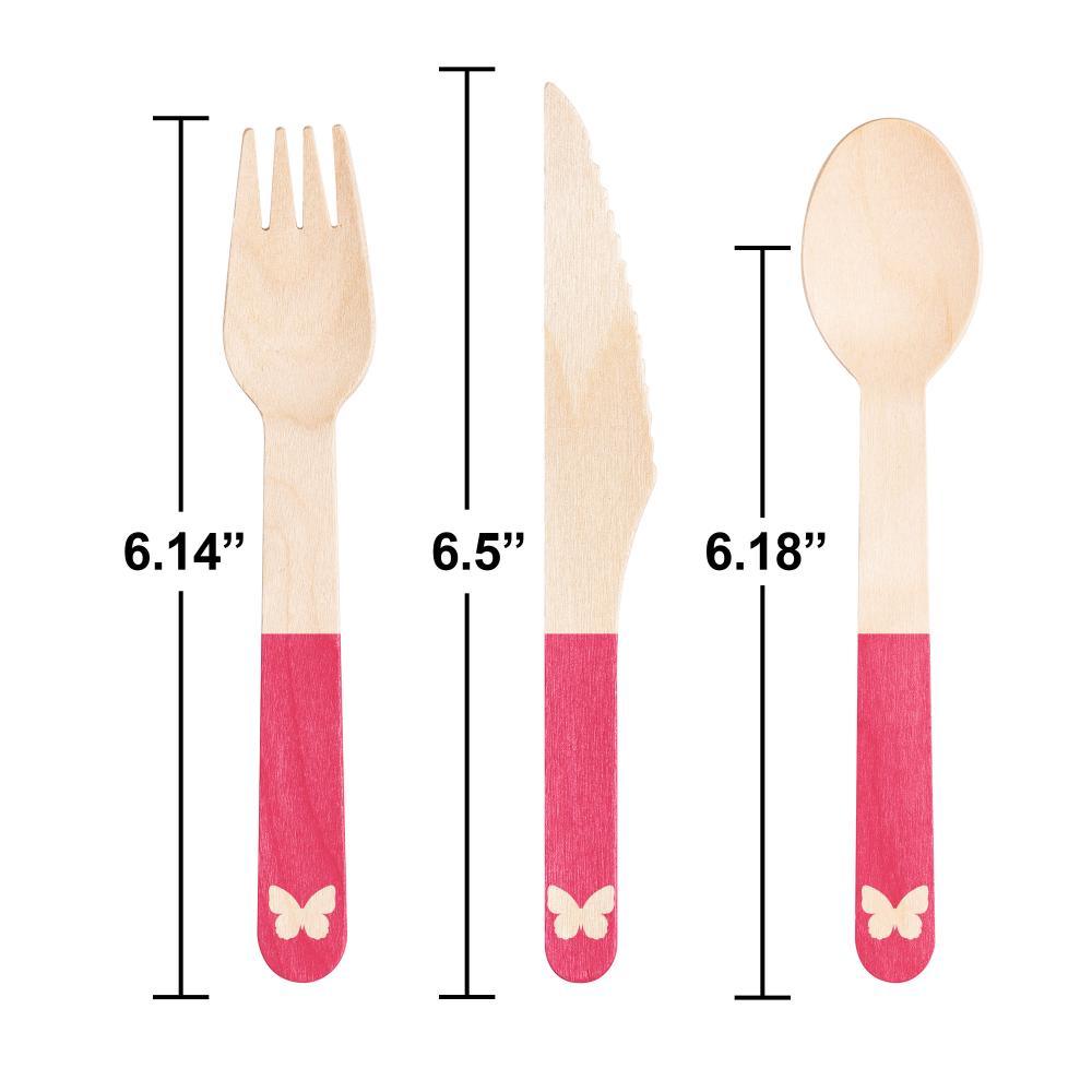 Pink Dolly Parton Assorted Wooden Cutlery (24/Pkg) | Amazing Pinatas 