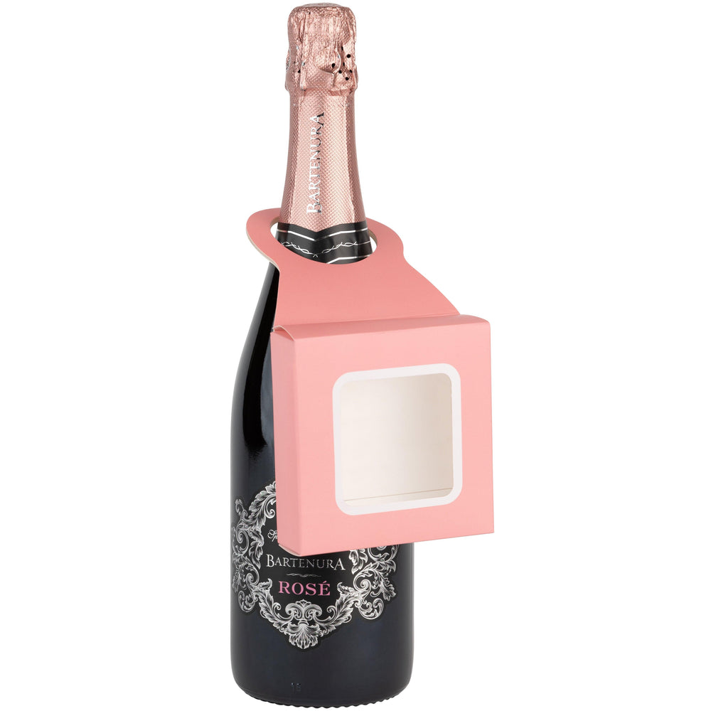 Pink Wine Bottle Gift Box Hanger with Window 24 Pack 3.65" x 1.125" x 3.75" | Amazing Pinatas 