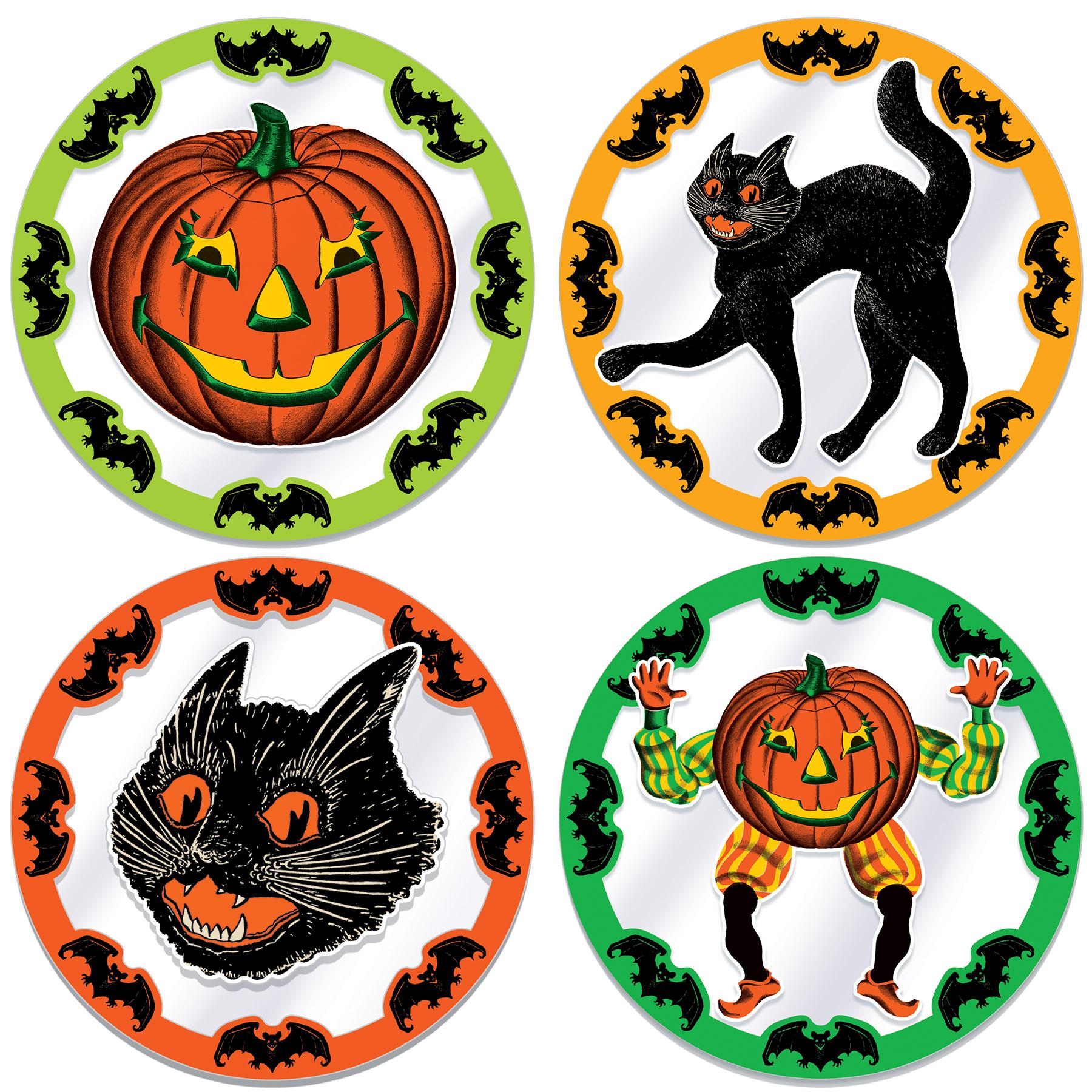 Plastic Vintage Halloween Round Placemats (4 per Package) | Amazing Pinatas 