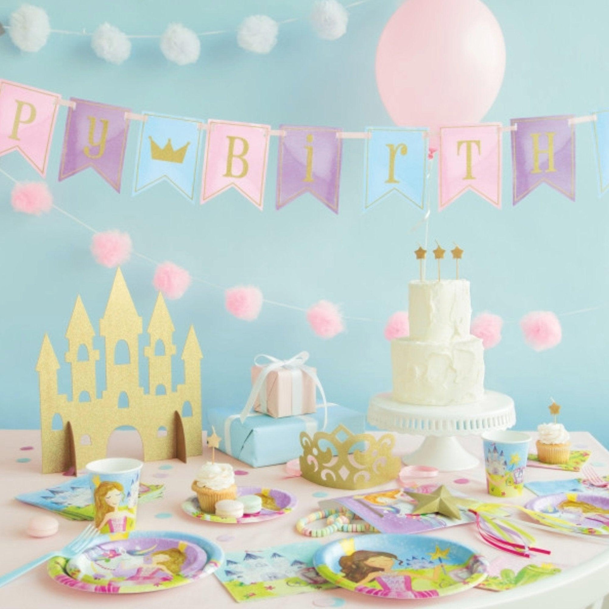 Princess Birthday Party Gold Glitter Table Centerpiece | Amazing Pinatas
