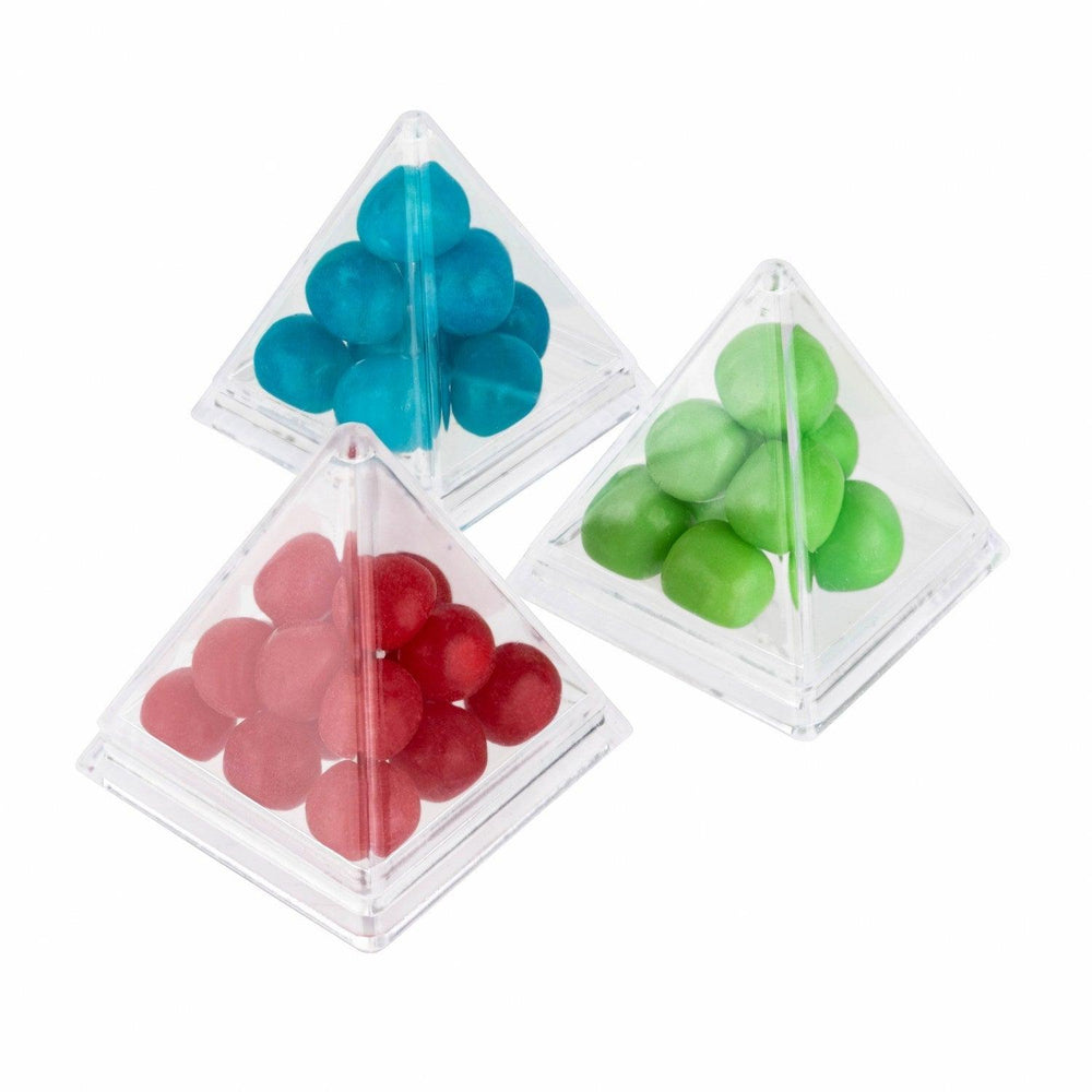 Pyramid Triangle Shaped Acrylic Candy Boxes 16 Pack 2.44"X2.44"X2.63" | Amazing Pinatas 