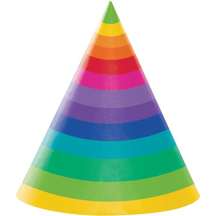 Rainbow Adult Party Hats, 8 ct | Amazing Pinatas 