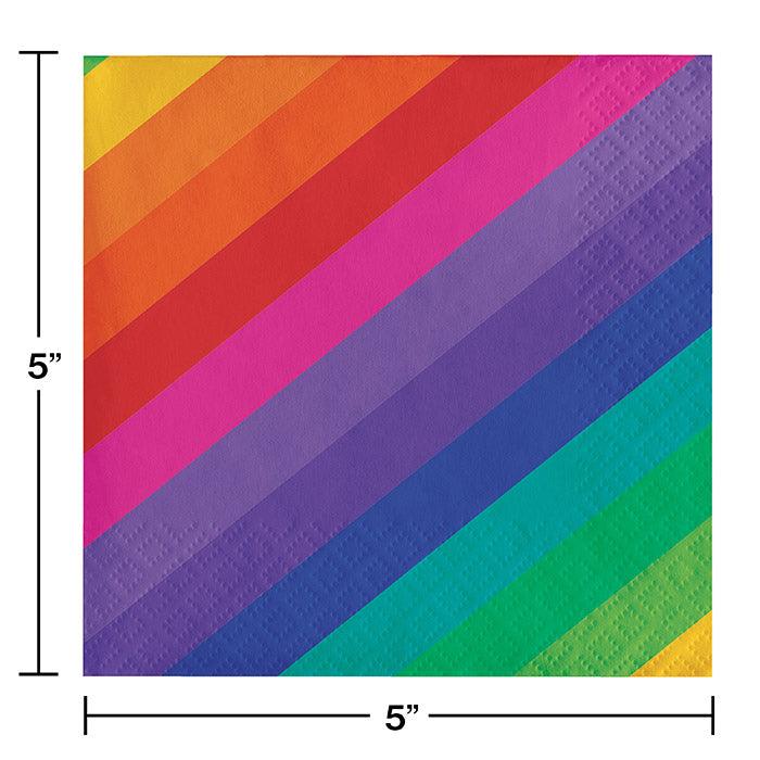 Rainbow Beverage Napkins, 16 ct | Amazing Pinatas 