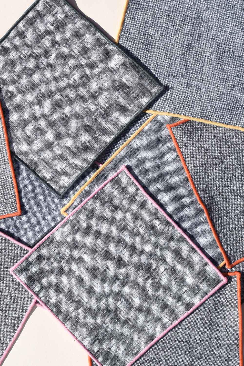 Rainbow Chambray Cocktail Napkins | Set of 4 | Amazing Pinatas 