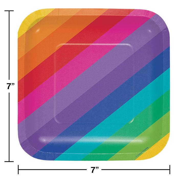 Rainbow Dessert Plates, 8 ct | Amazing Pinatas 