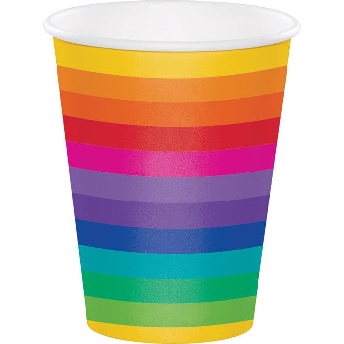 Rainbow Hot/Cold Paper Paper Cups 12 Oz., 8 ct | Amazing Pinatas 