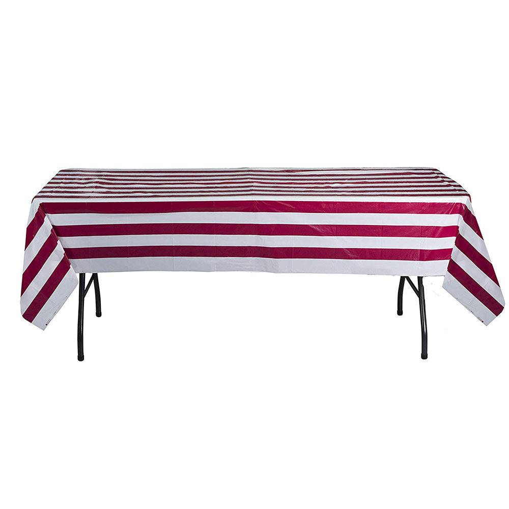 Red And White Striped Carnival Table Cloth 8 Pack | Amazing Pinatas 