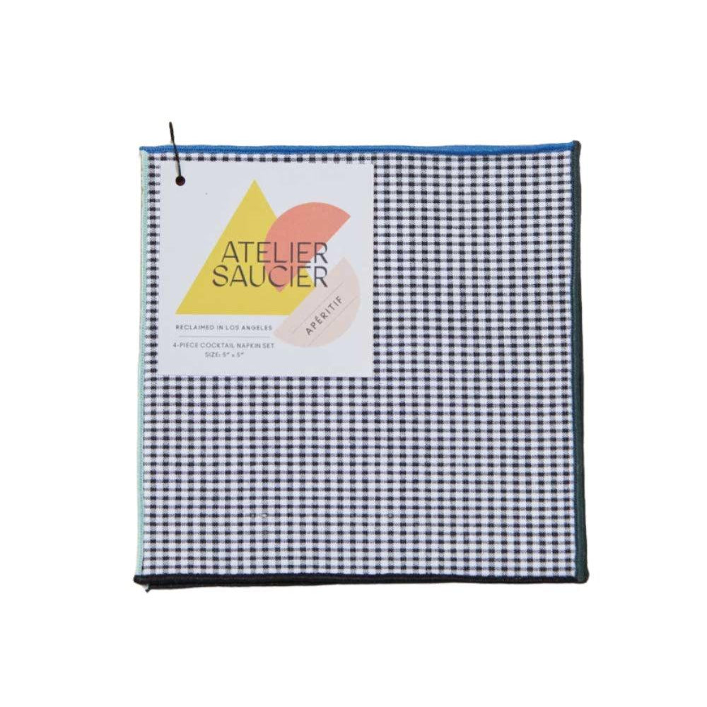 Retro Gingham Cocktail Napkins | Set of 4 | Amazing Pinatas 