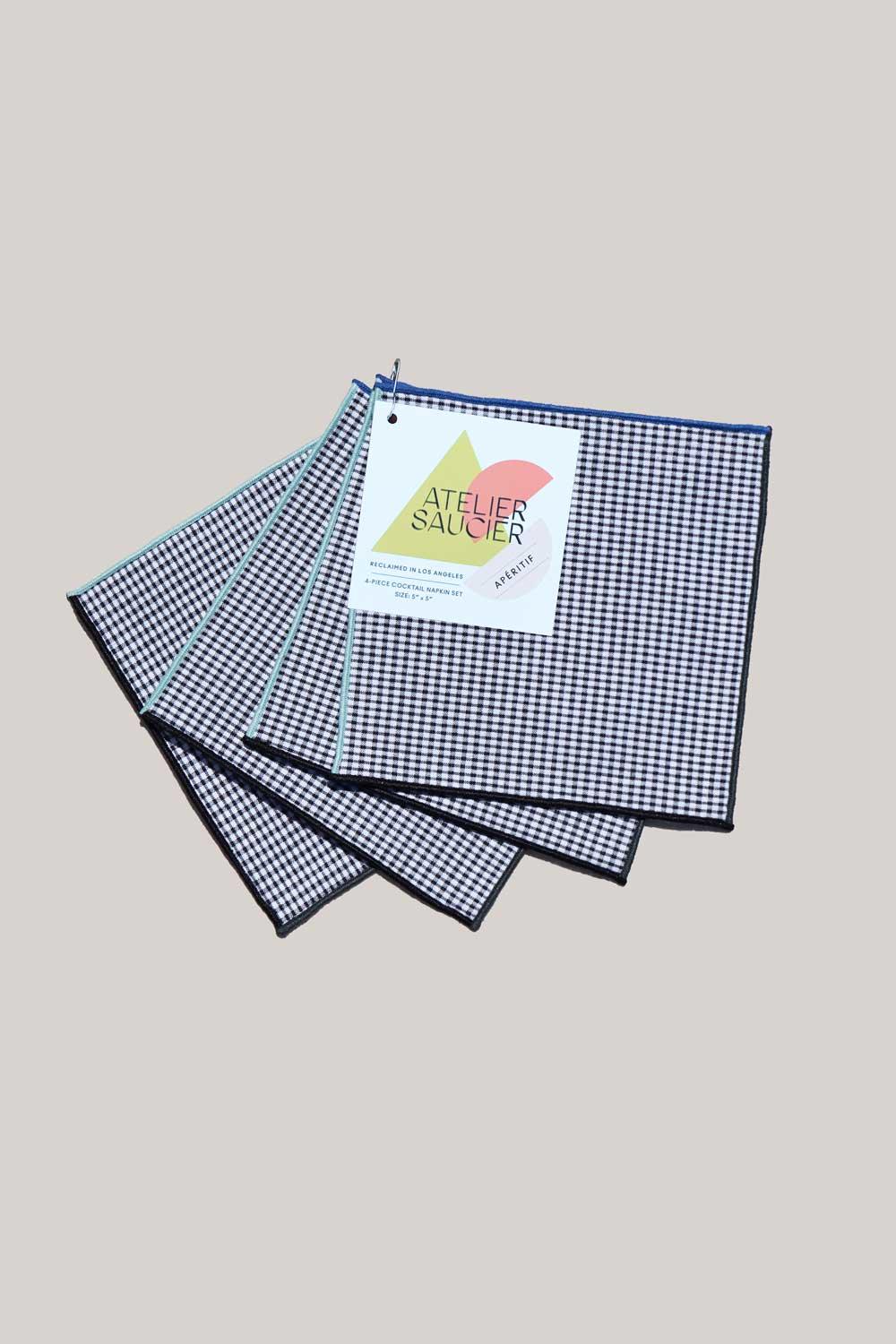 Retro Gingham Cocktail Napkins | Set of 4 | Amazing Pinatas 