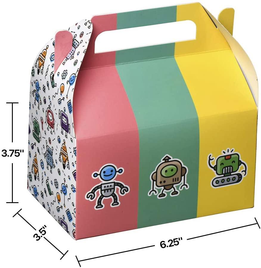 Robots Paper Treat Boxes 20 Pack 6.25" X 3.75" X 3.5" | Amazing Pinatas 