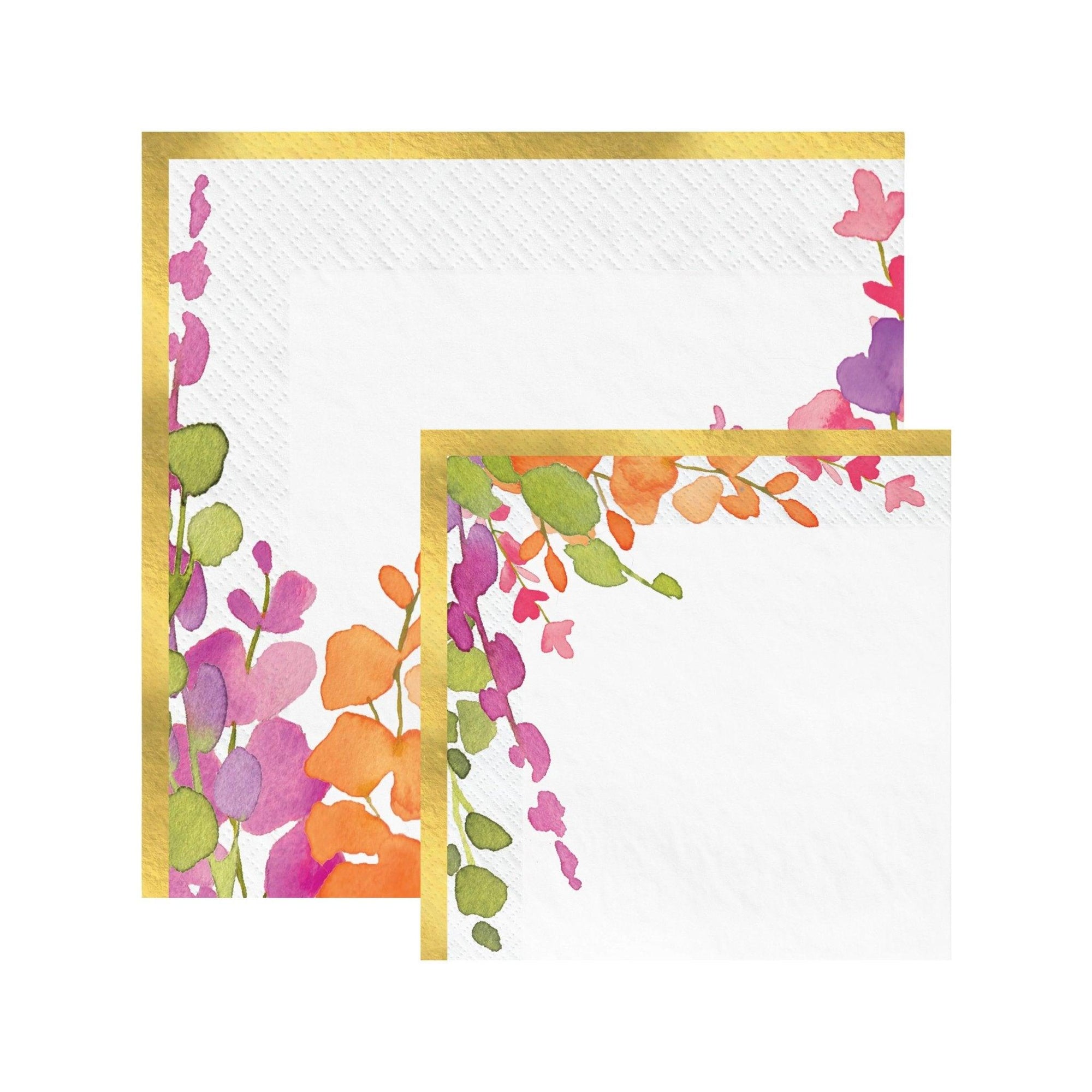 Romantic Floral Party White Paper Beverage Napkins, Pack of 16 | Amazing Pinatas