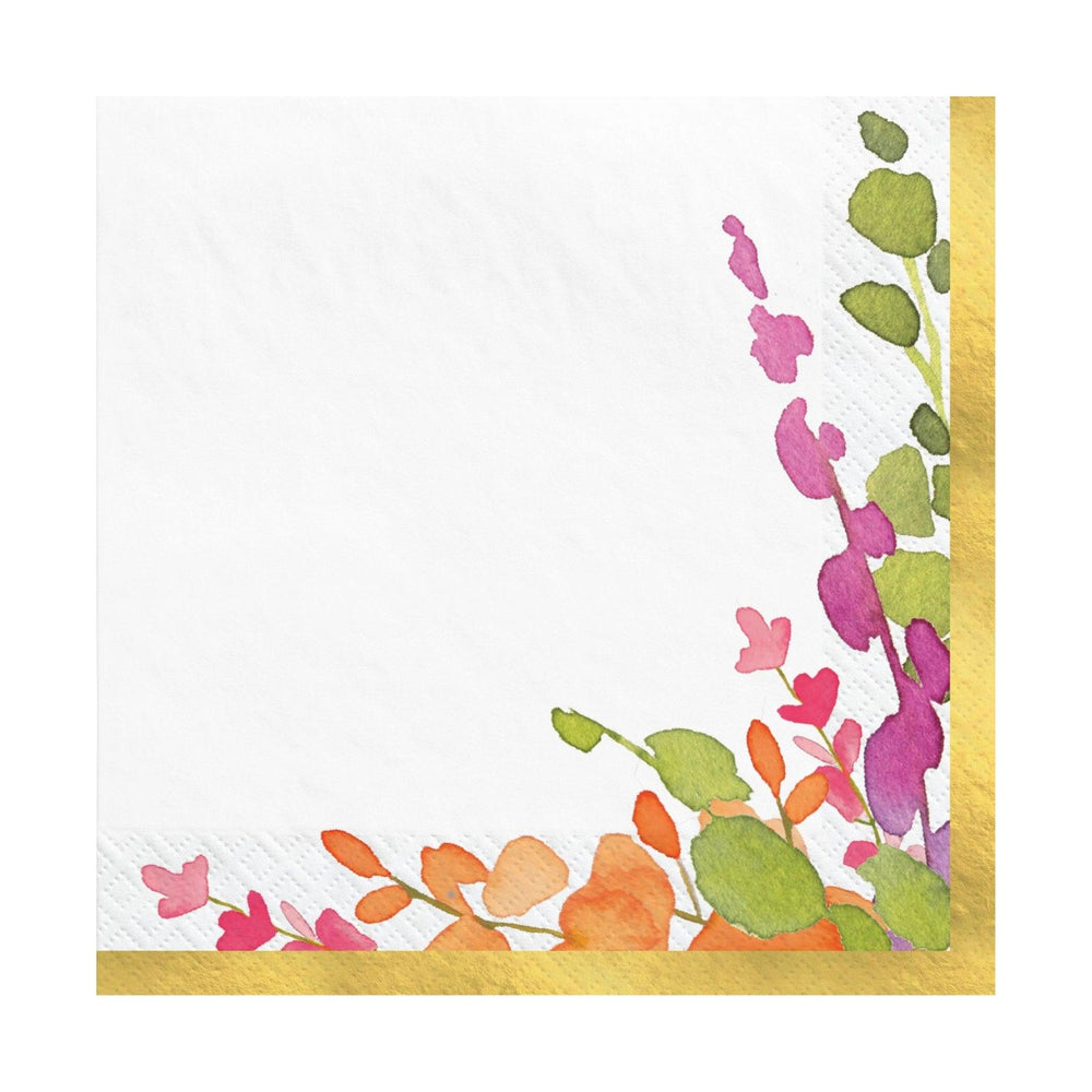 Romantic Floral Party White Paper Beverage Napkins, Pack of 16 | Amazing Pinatas