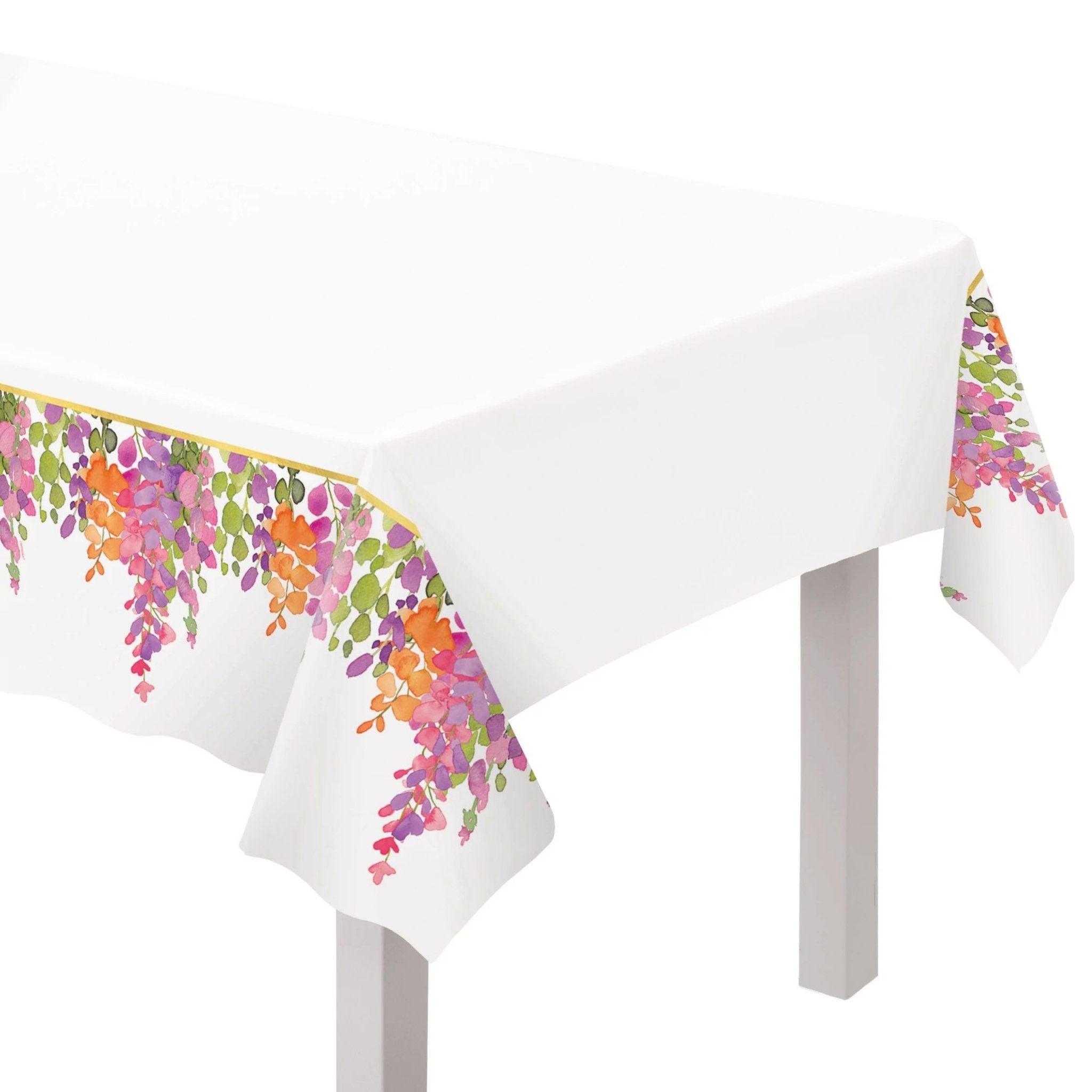 Romantic Floral Party White Table Cover | Amazing Pinatas – Amazing Pinatas