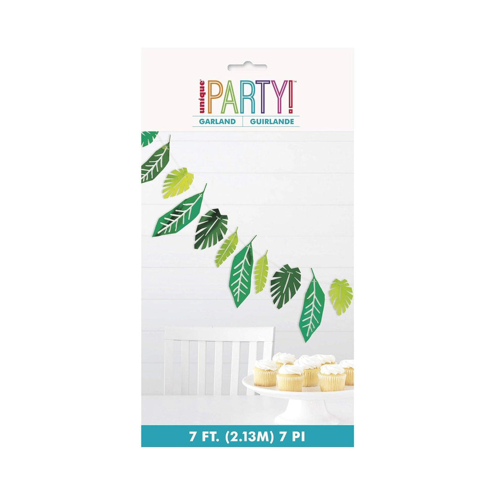 Safari Animal Birthday Party Foil Leaves Garland 7ft | Amazing Pinatas 