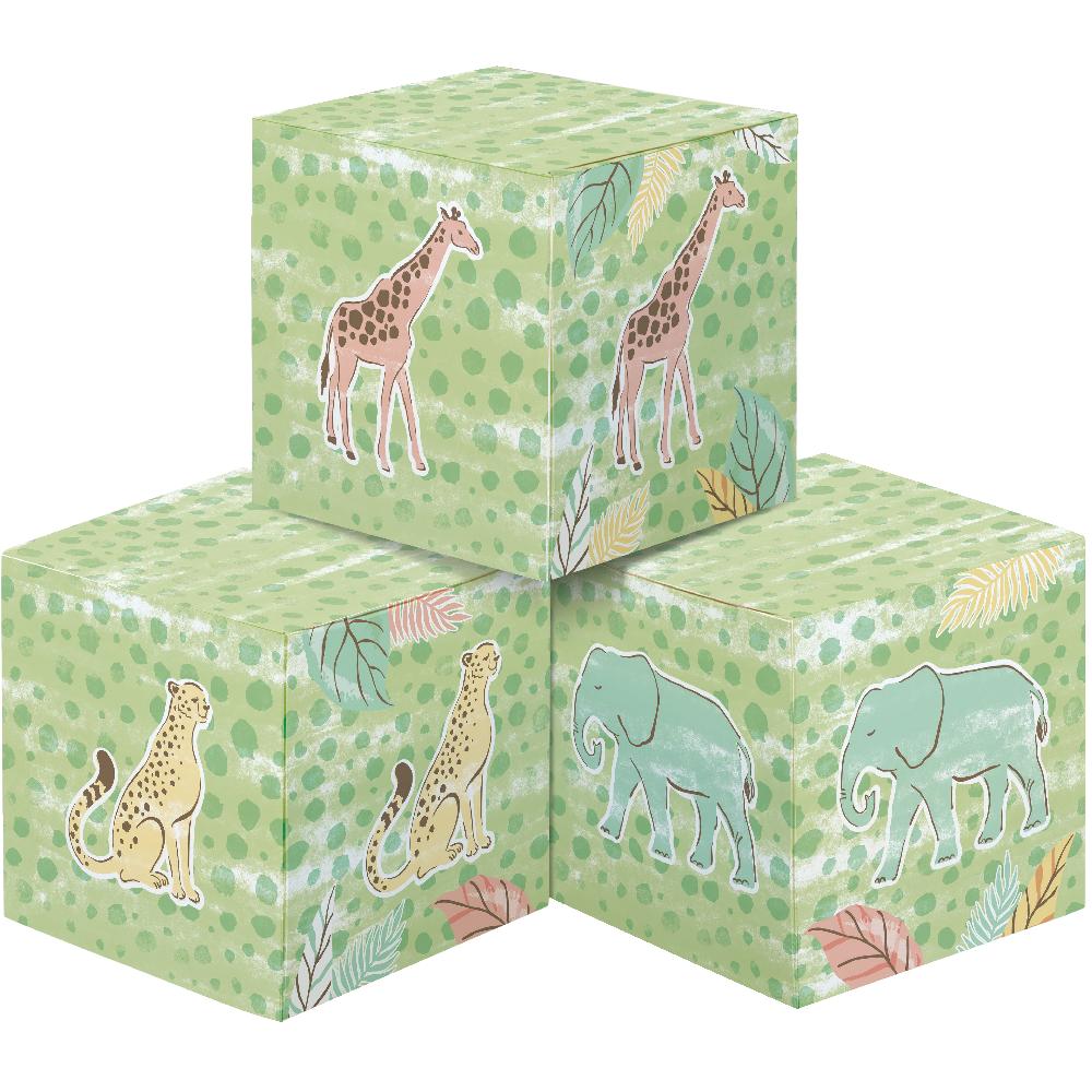 Safari Baby Centerpiece Baby Blocks (3 per Pkg) | Amazing Pinatas 