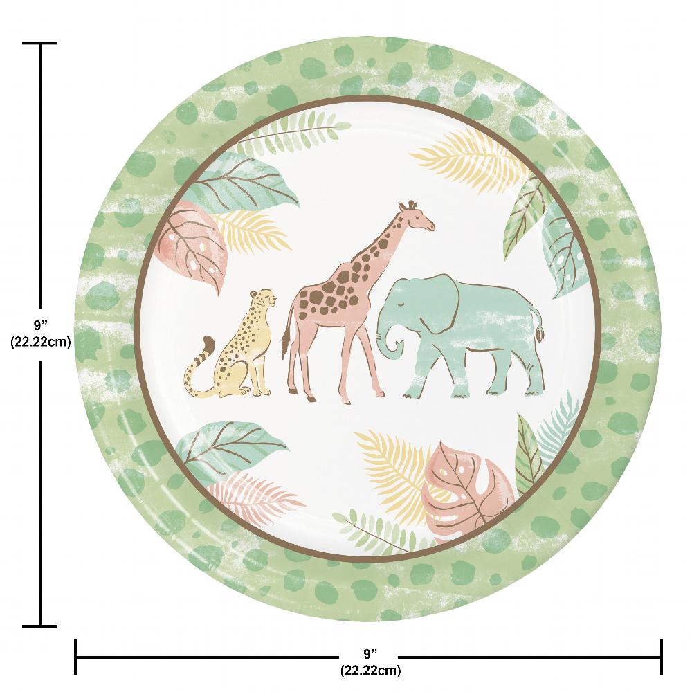 Safari Baby Dinner Plate (8 per Pkg) | Amazing Pinatas 