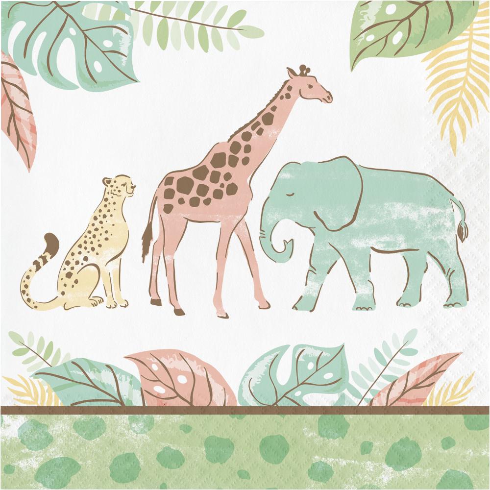 Safari Baby Lunch Napkin (16 per Pkg) | Amazing Pinatas 