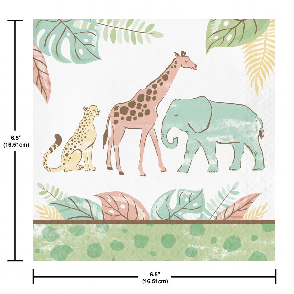 Safari Baby Lunch Napkin (16 per Pkg) | Amazing Pinatas 