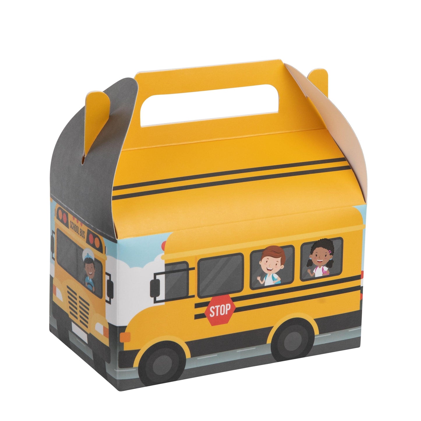 School Bus Paper Treat Box Birthday, Preschool Orientation and Holiday Party Decor 6.25x3.75x3.5 Inches 20 Pack | Amazing Pinatas 