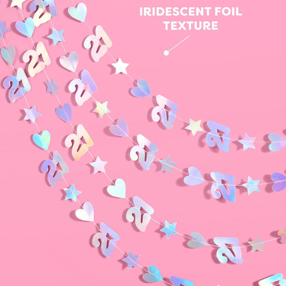 
                  
                    Finally 21 Garland - iridescent foil backdrop
                  
                