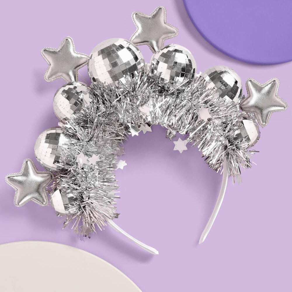 Disco Stars Headband - silver fringe headband