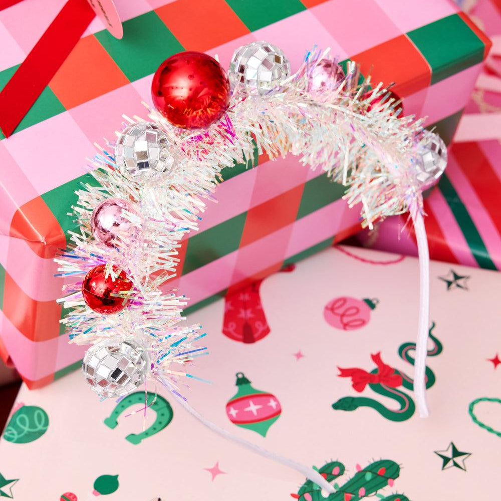 
                  
                    Disco Christmas Headband - ornaments + fringe headband
                  
                