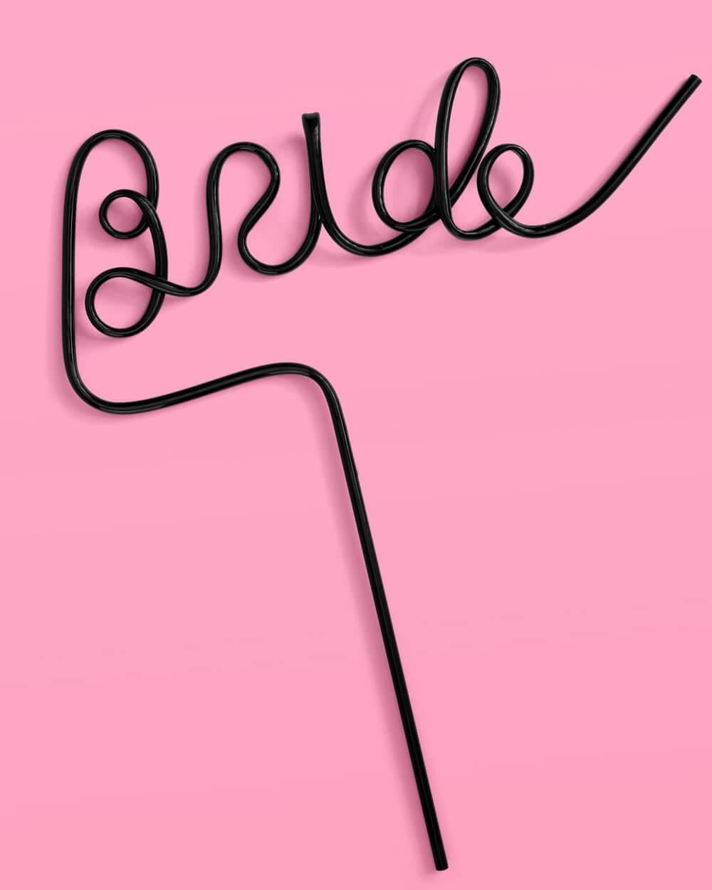 Bride or Die Straw - XL black Bride straw