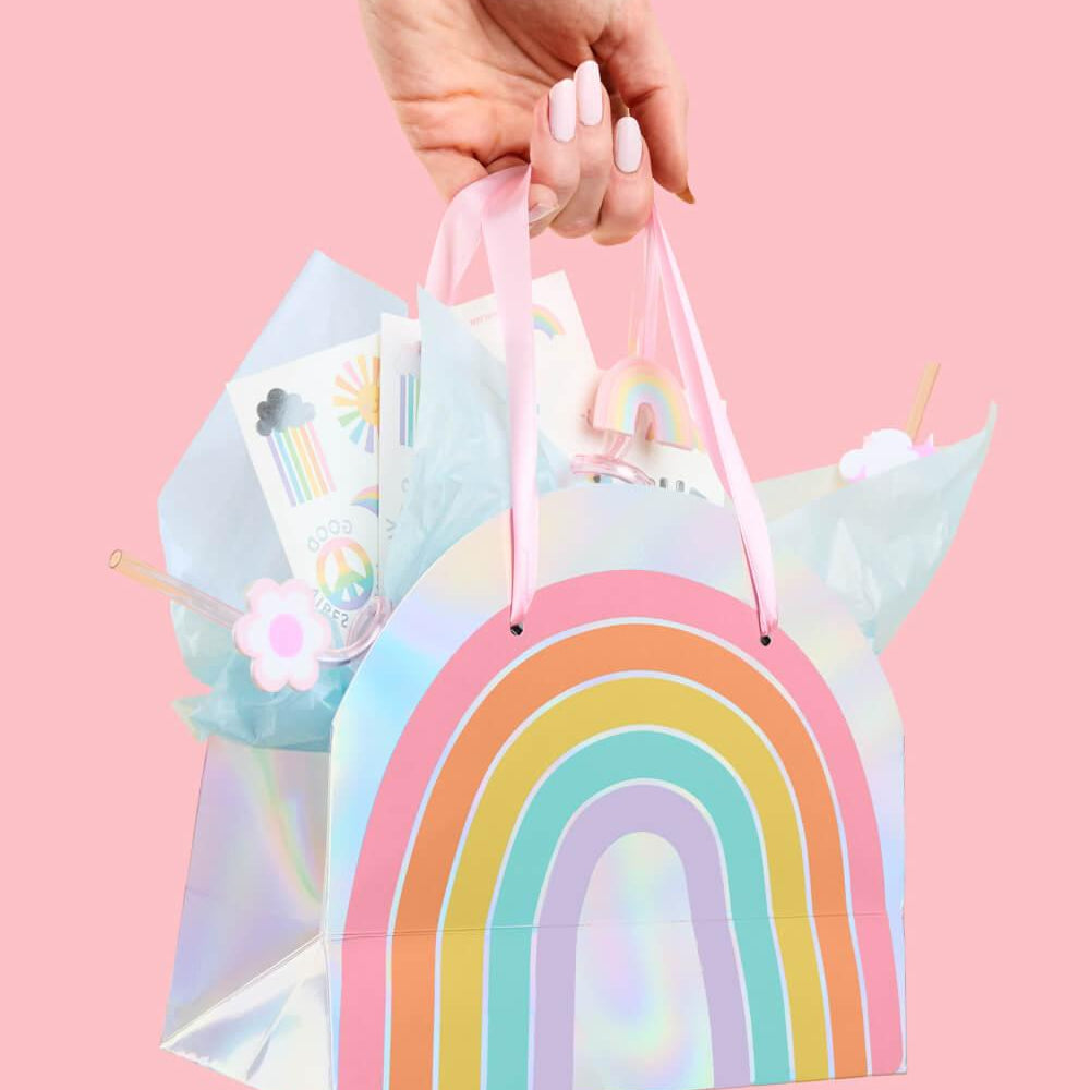 Rainbow Gift Bags - 10 iridescent + rainbow bags