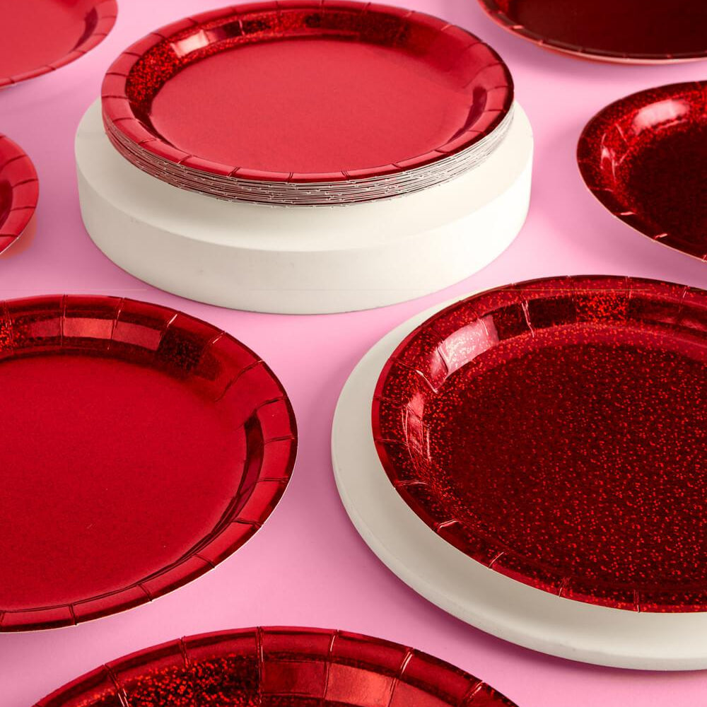 
                  
                    Red Shimmer Plates - 25 paper plates
                  
                