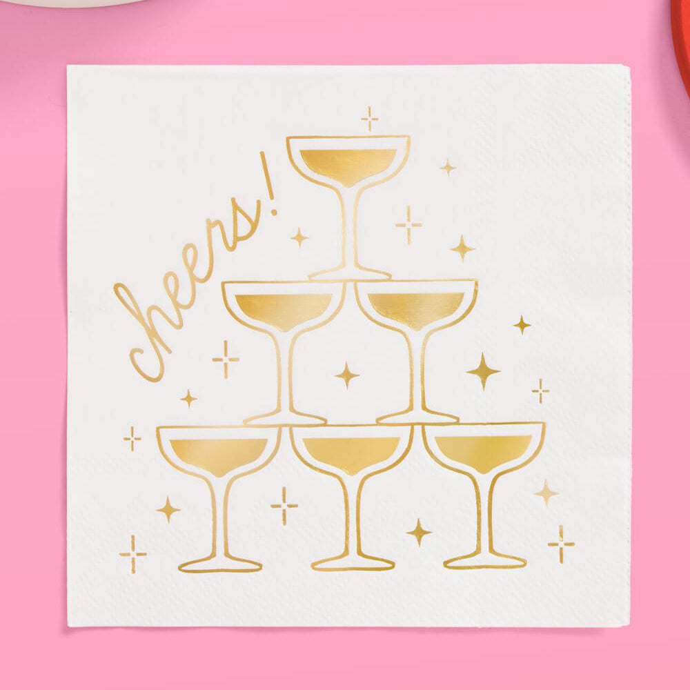 
                  
                    Gold Cheers Napkins - 50 foil napkins
                  
                