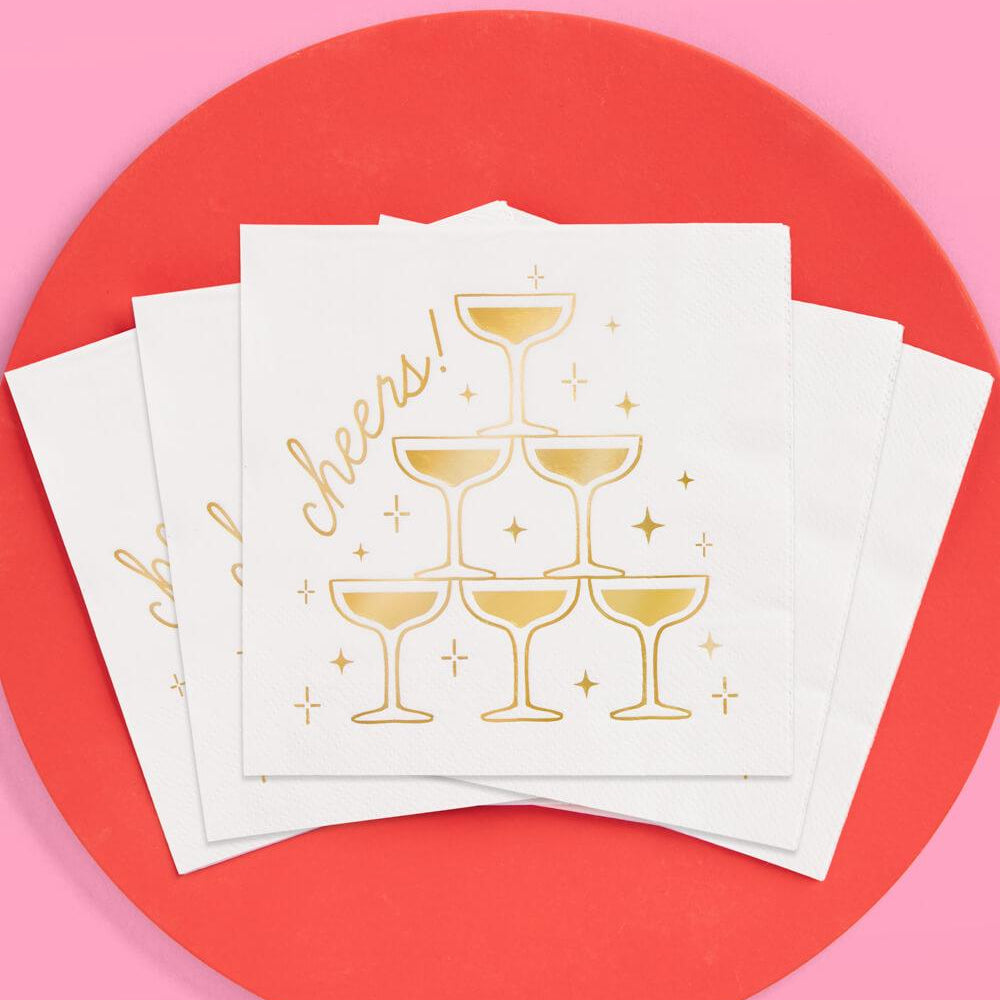 
                  
                    Gold Cheers Napkins - 50 foil napkins
                  
                