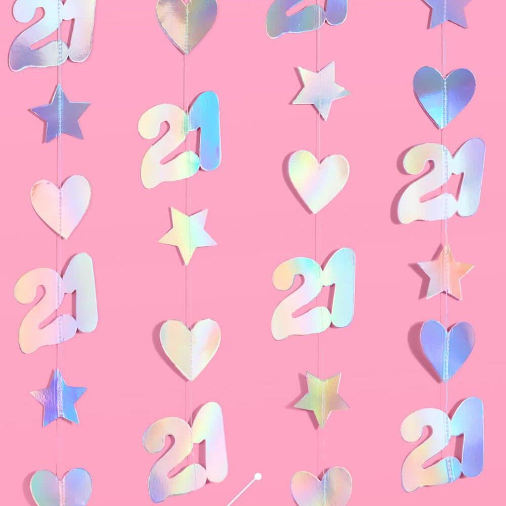 
                  
                    Finally 21 Garland - iridescent foil backdrop
                  
                