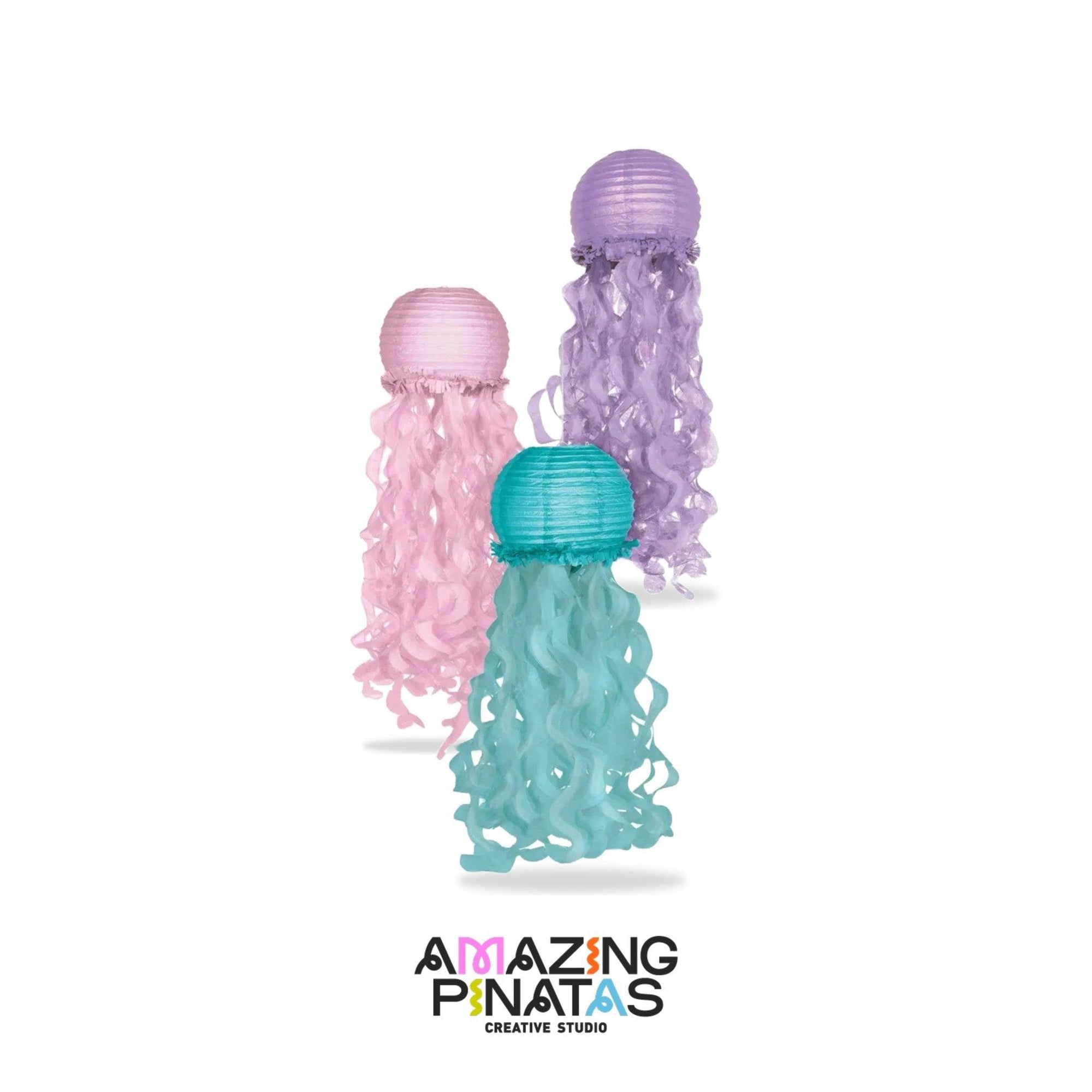 Shimmering Mermaids Jelly Fish Lantern Decor, Pack of 3 | Amazing Pinatas