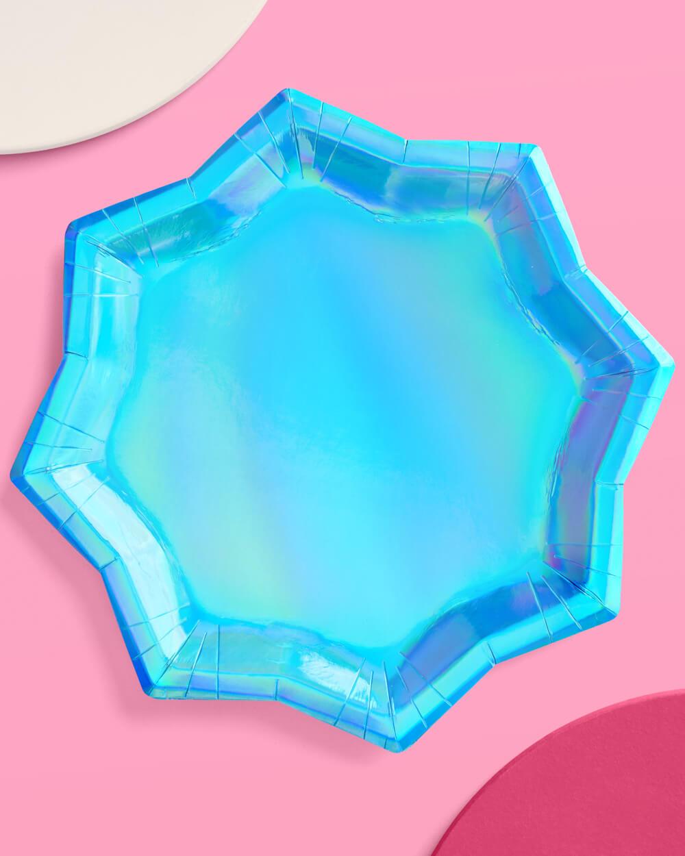 Blue Shimmer Plates - 25 paper plates