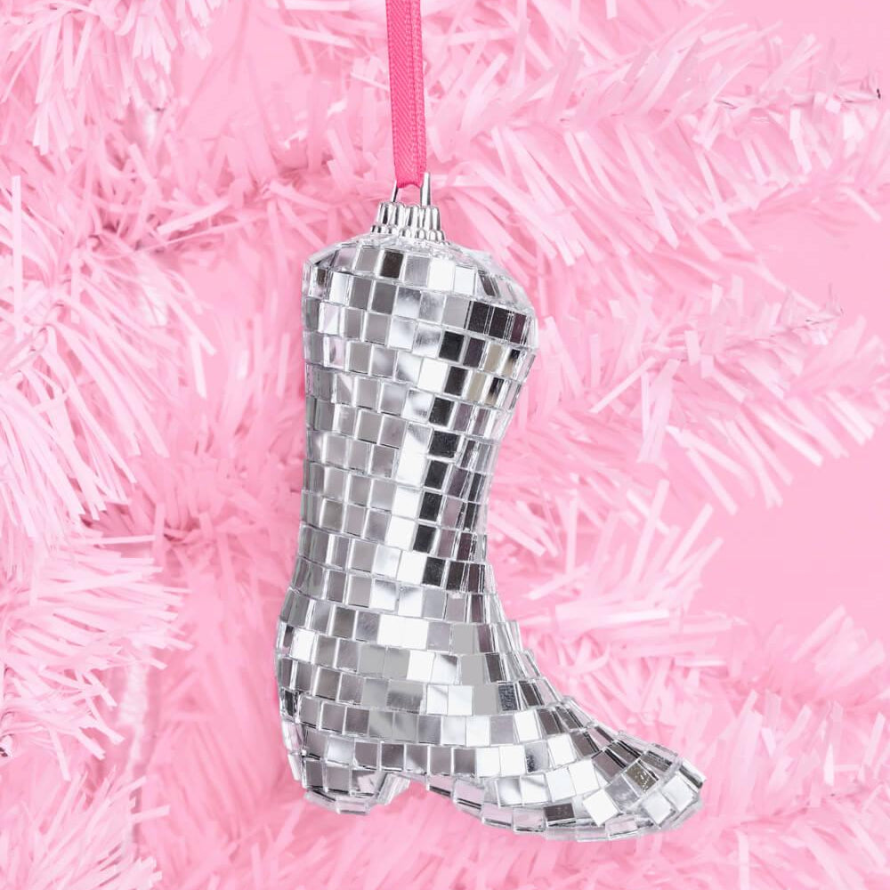 Disco Cowgirl Ornament - disco tile ornament