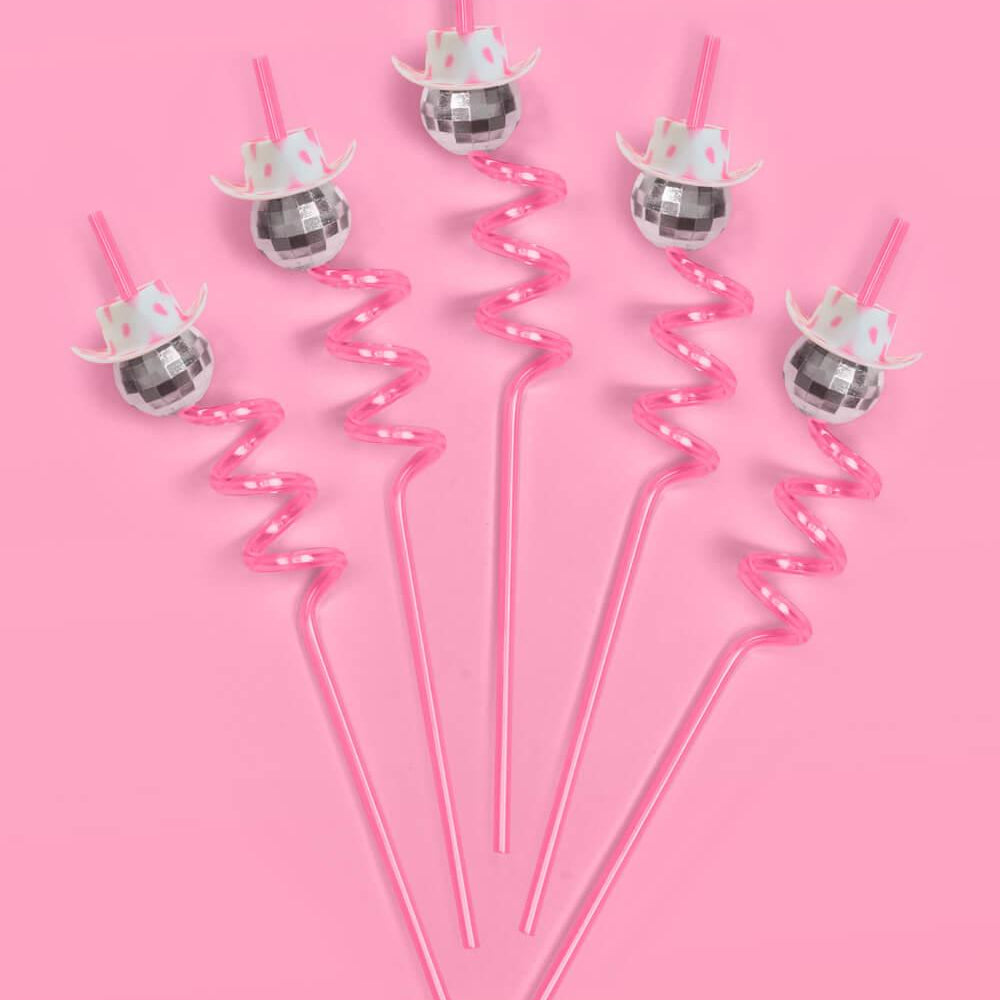 Disco Cowgirl Straws - 12 reusable straws