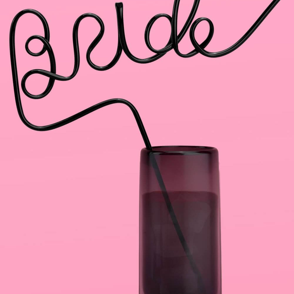 Bride or Die Straw - XL black Bride straw