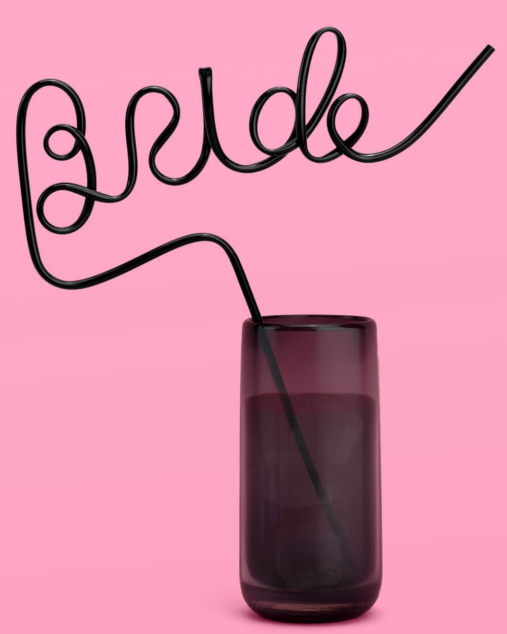 Bride or Die Straw - XL black Bride straw