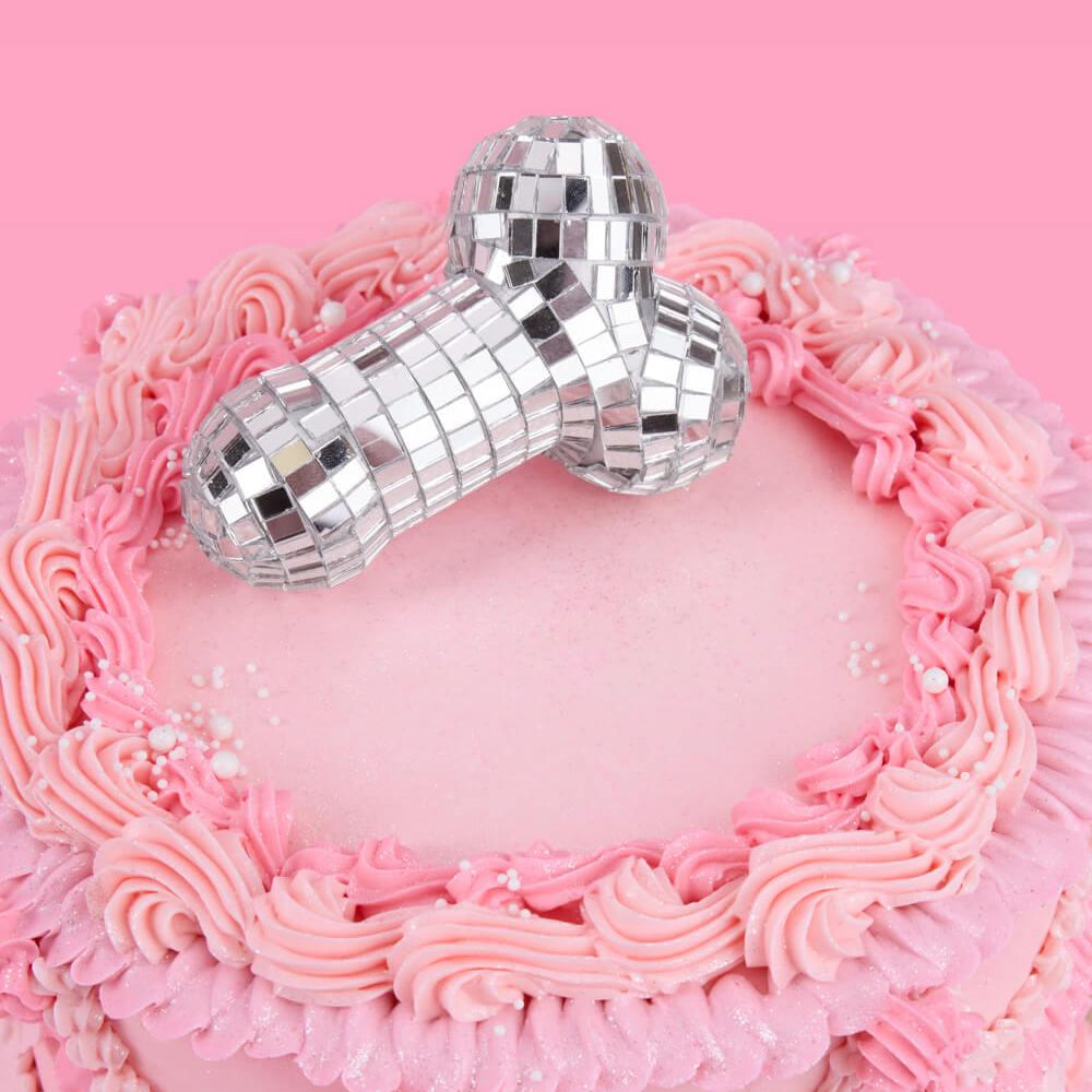 Penis Disco Topper - mirrored cake topper