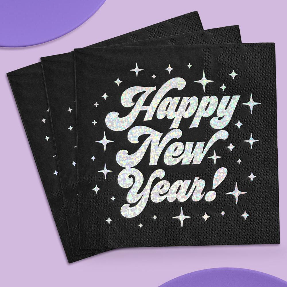 Happy New Year! Napkins - 50 foil napkins