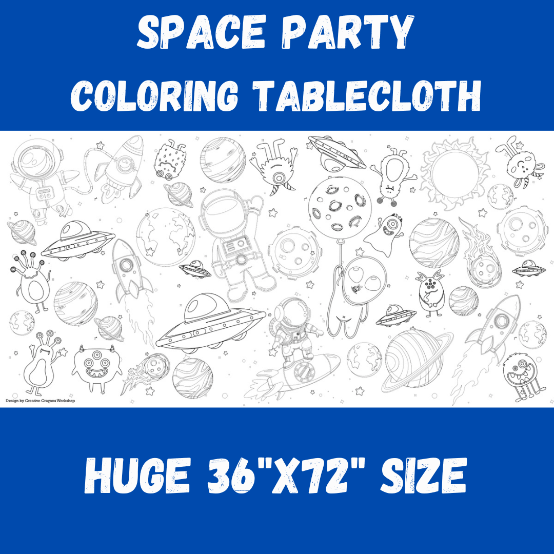 Space Coloring Tablecloth | Amazing Pinatas 