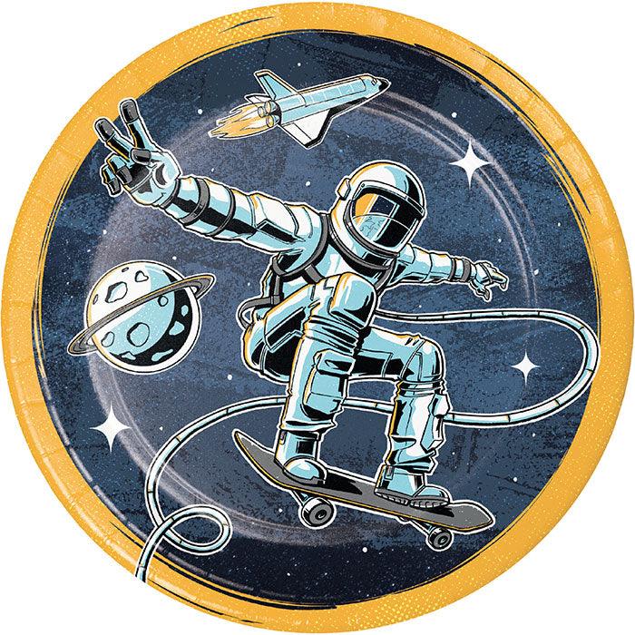 Space Skater Dinner Plate 8ct | Amazing Pinatas 