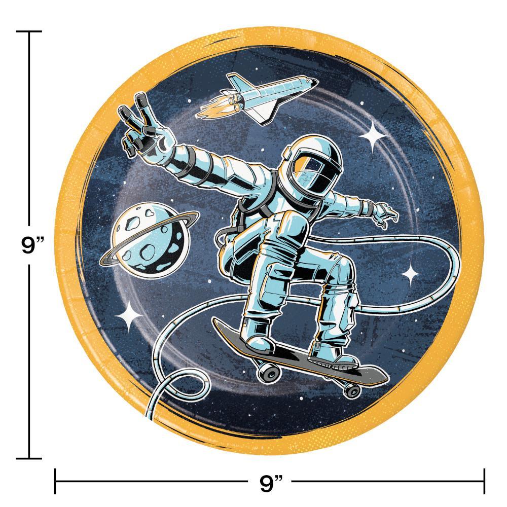 Space Skater Dinner Plate 8ct | Amazing Pinatas 