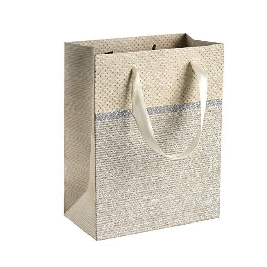 Sparkling Glitter Gift Bags 9"X 7"X 4" Light Gold 24 Pack | Amazing Pinatas 